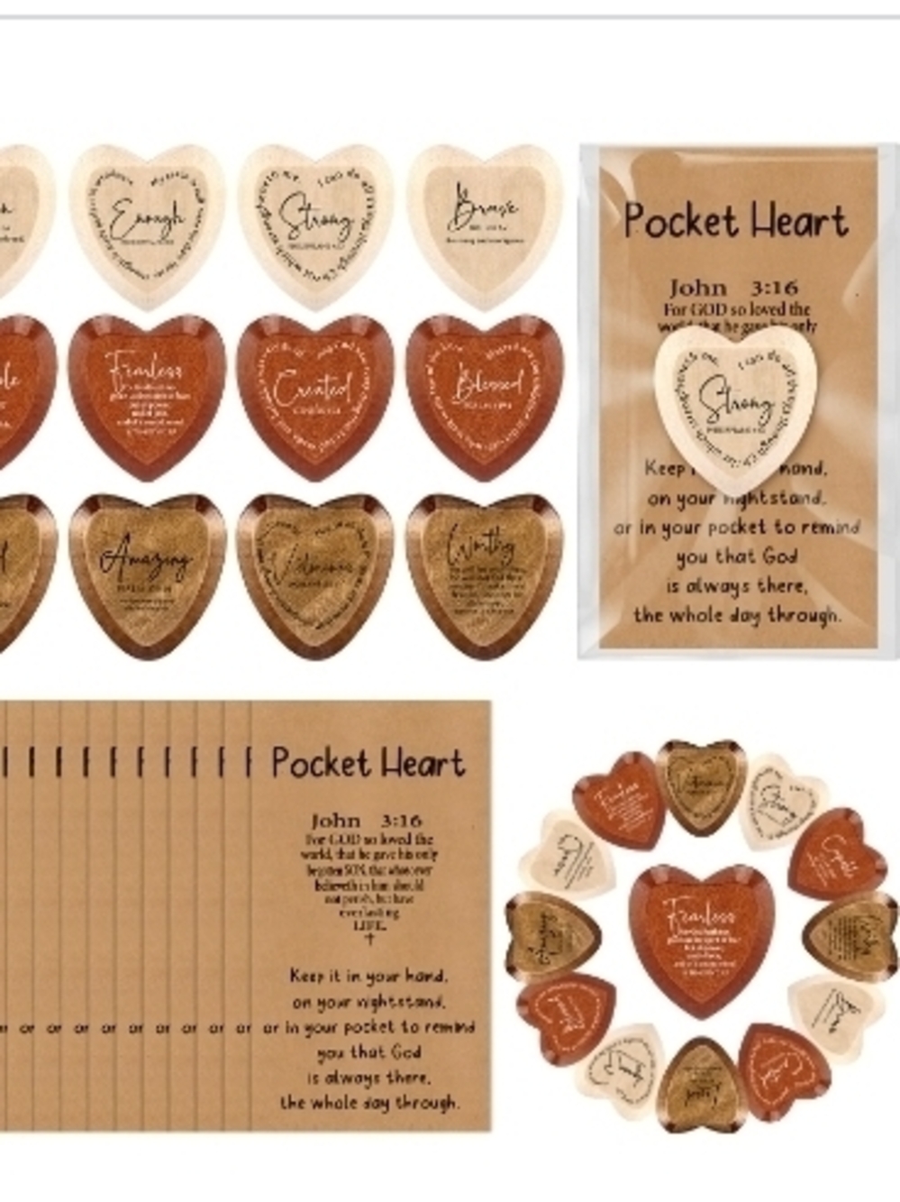 Pocket Heart Inspirational Heart Tokens -